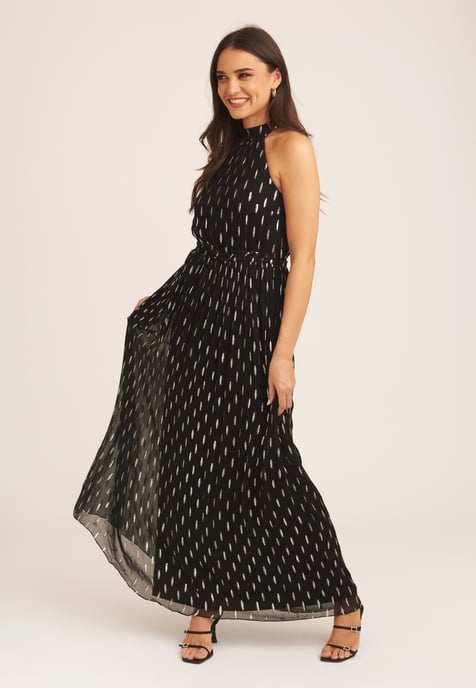 Jacquard-Maxikleid mit Neckholder - Image 3