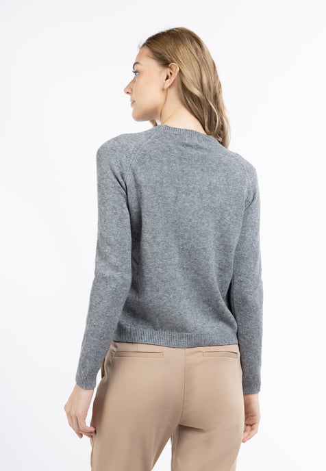 Dreimaster Strickpullover Damen dunkelgrau melange - Image 4