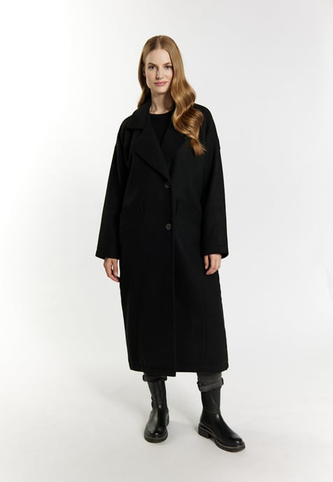 Dreimaster Übergangsmantel aus Wollgemisch Damen schwarz - Image 3