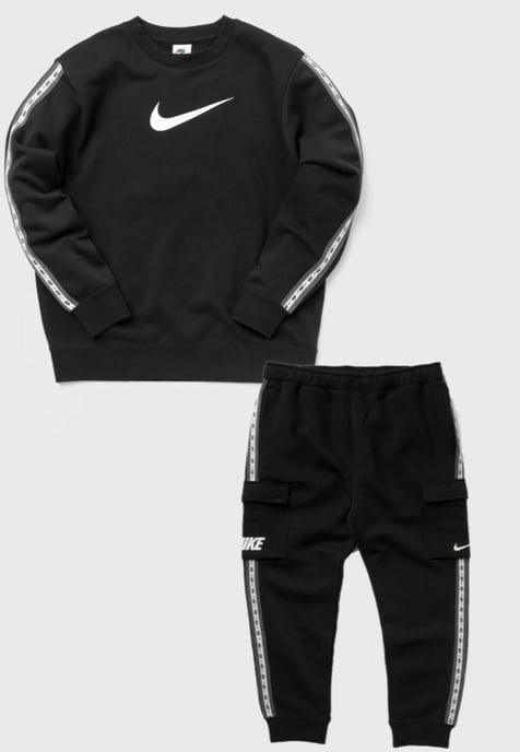 Nike Herren Fleece Sportswear Crew Neck Trainingsanzug in Schwarz - Image 1