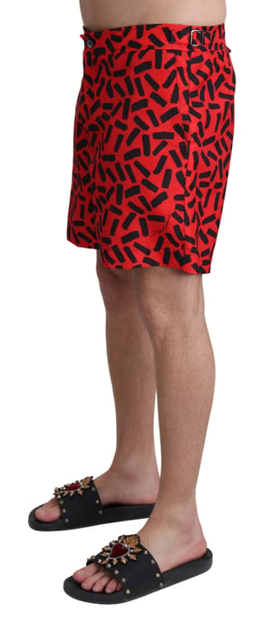 Dolce & Gabbana Short de bain de plage à motifs rouges pour homme - Image 2