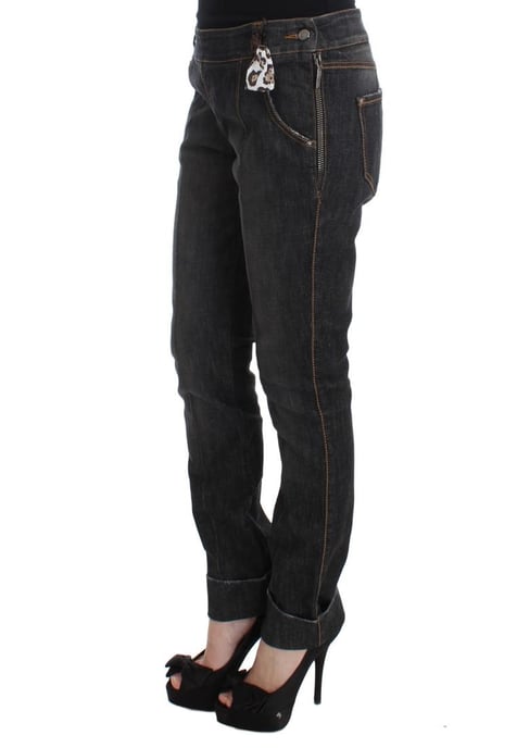 Ermanno Scervino Damen Graue Baumwoll Slim Fit Denim Jeans - Image 2