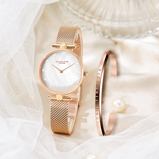 VICTORIA HYDE Set cadeau montre blanc nacré/or rose - Image 4