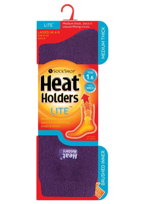 Heat Holders Lite - Dünne Winter-Thermosocken für Damen in einfarbigen Farben - lila - Image 2