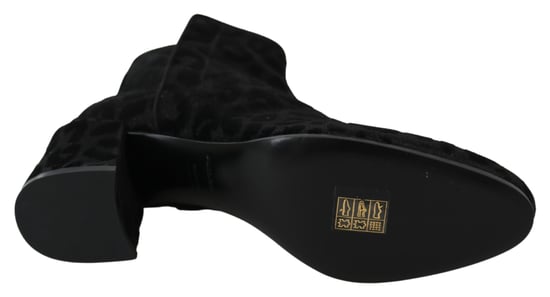 Dolce & Gabbana Black Leopard Short Boots