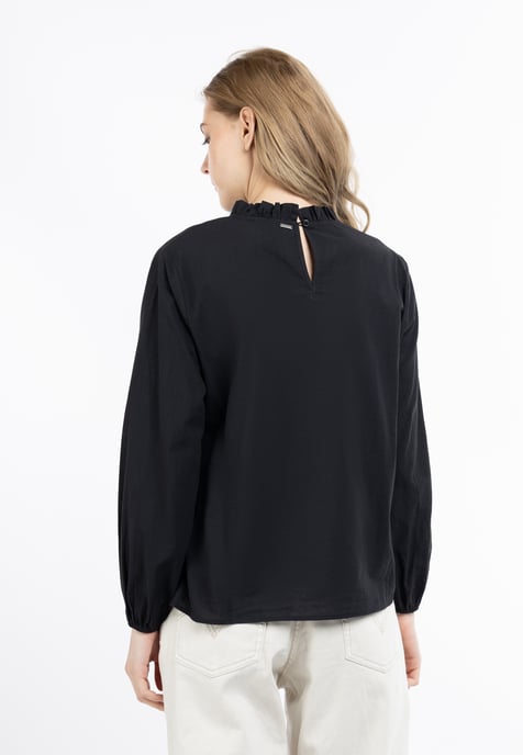 Dreimaster Langarmbluse Damen schwarz - Image 4