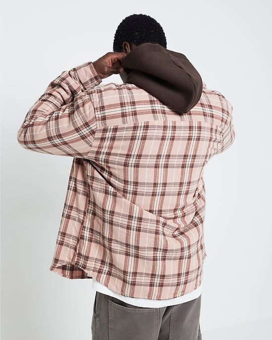 River Island Mens Shirt Pink Regular Fit Flannel Check
