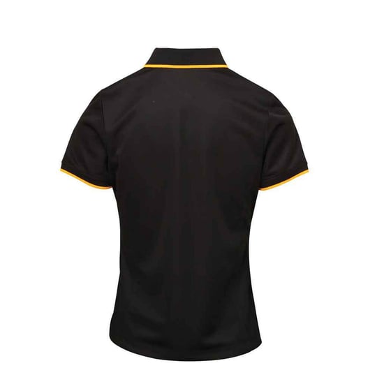 Premier - "Coolchecker" Poloshirt für Damen (Schwarz/Sonnenblume) - Image 2