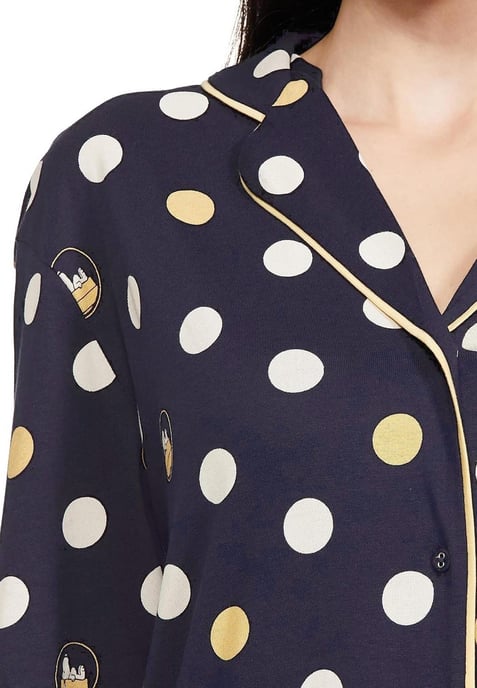Marks and Spencer Damen Nachthemd aus reiner Baumwolle in Navy - Image 4