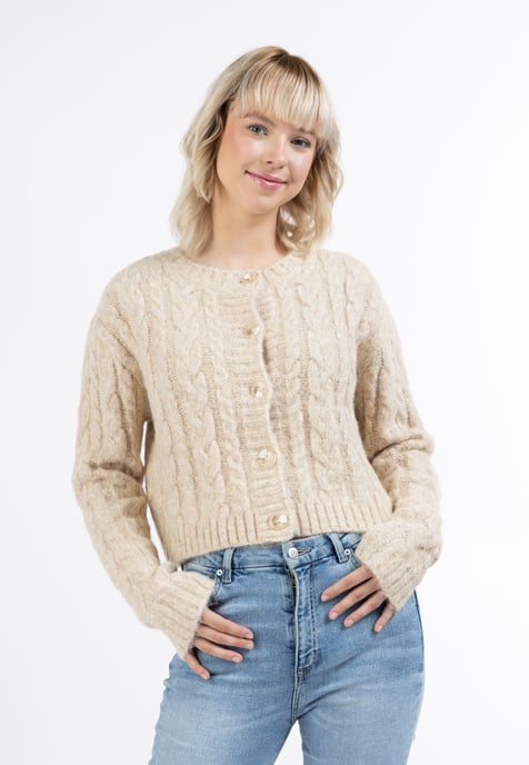 Mymo Strickjacke Damen Beige - Image 3