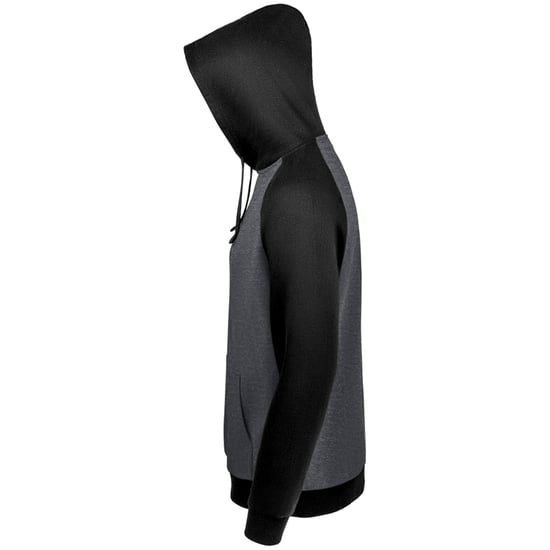 SOLS Unisex Seattle Kontrast Raglan Hoodie (Holzkohle Marl/Schwarz) - Image 3