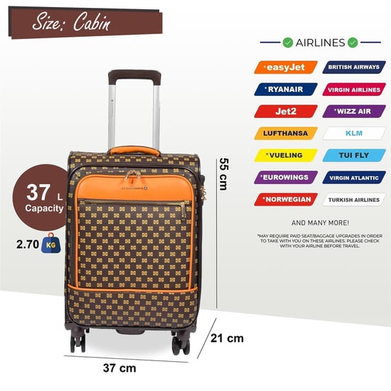 Brown lightweight cabin suitcase