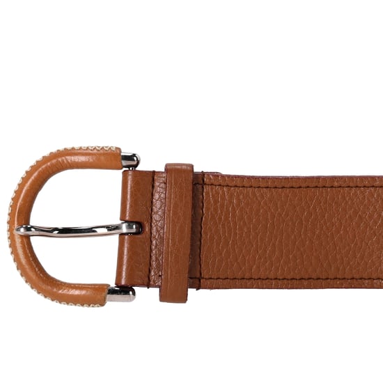 Prada Geprägter Gürtel aus braunem Leder - Image 4