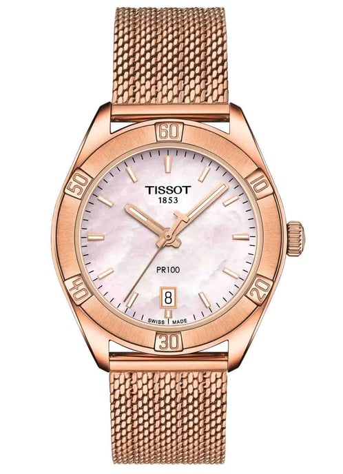 Tissot PR 100 Sport Chic Damenrosegolduhr T1019103315100 - Image 1