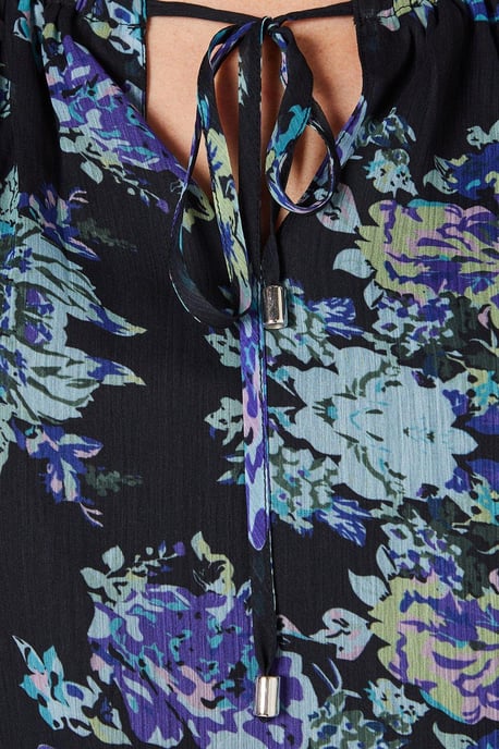 Multi Floral Open Neck Top