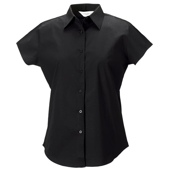 Russell Collection Easy Care Bluse, Kurzarm (Schwarz) - Image 1