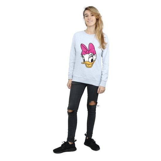 Disney Womens/Ladies Daisy Duck Head Painted Sweatshirt (Heather Grey)