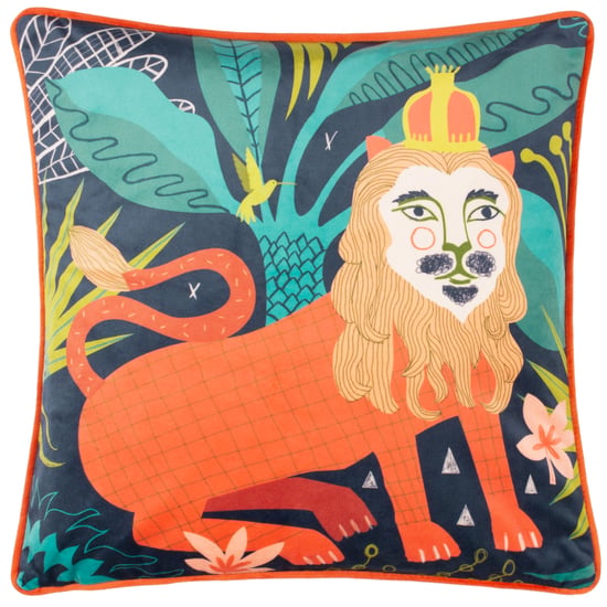 Kate Merritt Lion Piped Velvet Feather Filled Cushion