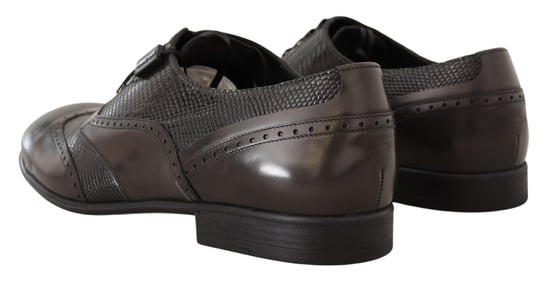 Dolce & Gabbana Braune Eidechsenleder Oxford-Schuhe für Männer - Image 3
