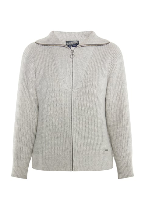 Dreimaster Strickjacke Damen grau melange - Image 1