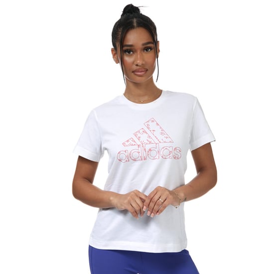 Women's adidas Outlined Floral Graphic T-Shirt in White