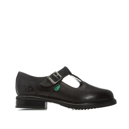 Kickers Kinder Lach T-Bar Lederschuhe für Mädchen in Schwarz - Image 1