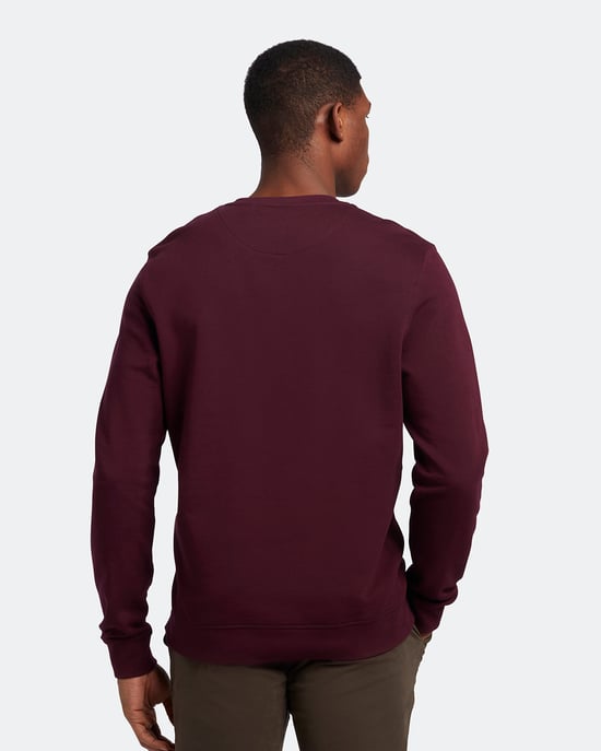 Lyle & Scott Sweatshirt mit Rundhalsausschnitt in Burgunderrot - Image 3