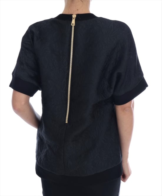 Dolce & Gabbana Damen schwarzer Brokat-Cocktail-Kristallpullover - Image 3