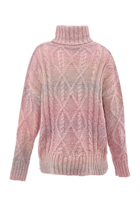 Mymo Rollkragenpullover Damen rosa gelb - Image 2