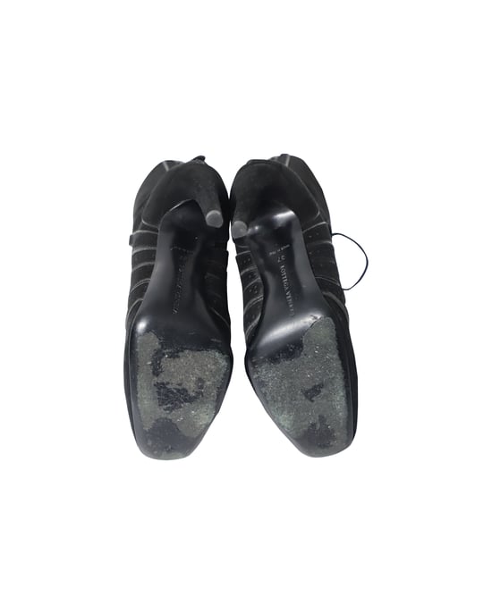 Bottega Veneta Cutout Schnürstiefeletten aus schwarzem Wildleder - Image 5