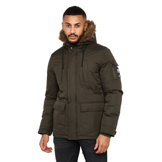 Crosshatch - "Parkmoore" Parka für Herren (Dunkel-Olive) - Image 1