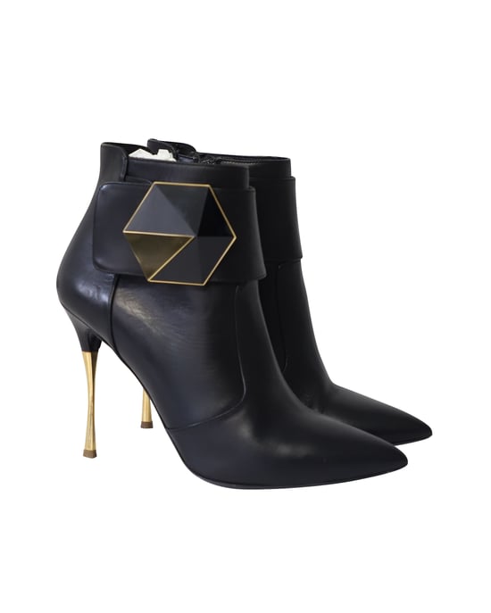 Nicholas Kirkwood Sechseckige Stiefeletten aus schwarzem Leder - Image 3