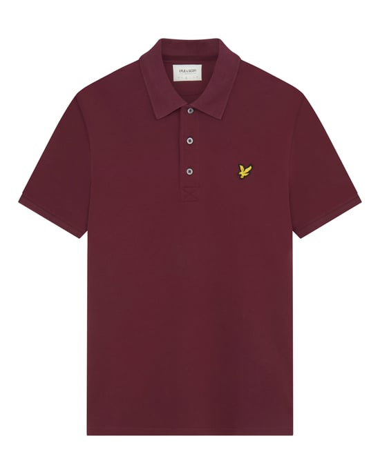 Lyle & Scott Plain Polo Shirt in Burgundy