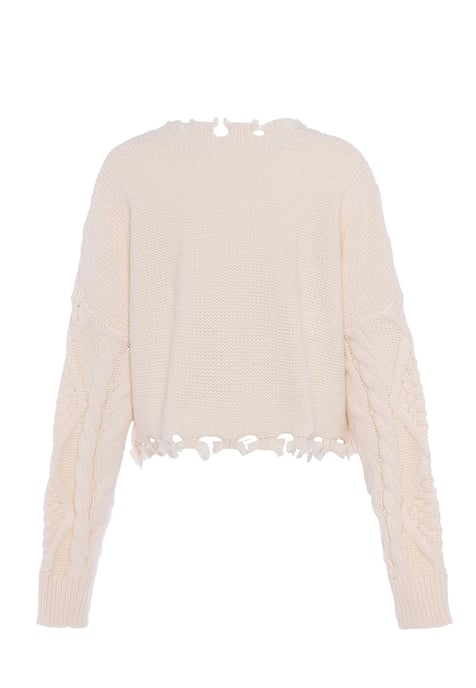 Mymo Strickpullover Damen Wollweiß - Image 2