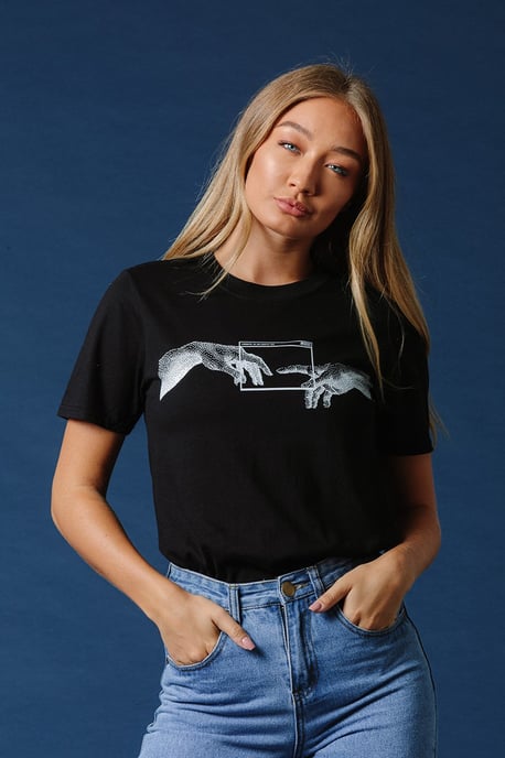 Hype X Clash Black Touching Hands T-Shirt