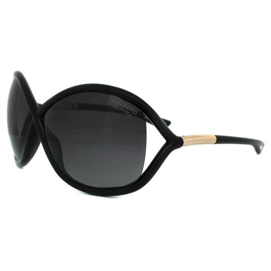 Tom Ford Butterfly Damen Sonnenbrille in glänzendem Schwarz und rauchgrau, polarisiert - Image 2