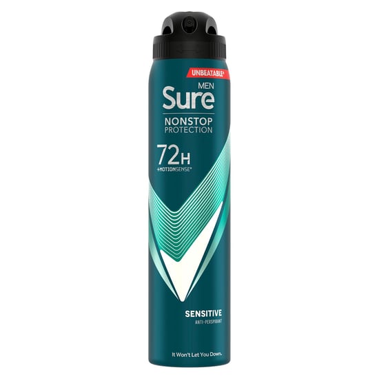 Sure Men Anti-Perspirant 72H Nonstop Protection Sensitive Deodorant 250ml, 6 Pack