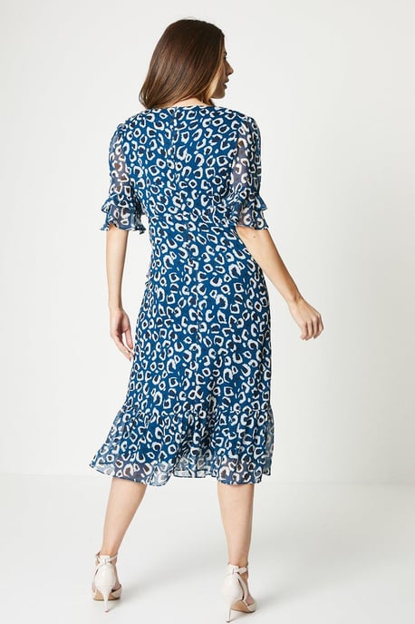 V Neck Midi Tea Dress