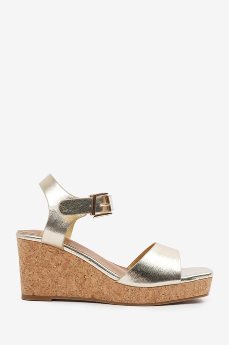 Wheres That From Womens 'Imelda' Wide Fit Wedge Sandals With Buckle Ankle Strap