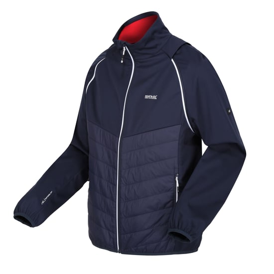 Regatta Mens Steren Hybrid Soft Shell Jacket (Navy/Danger Red)