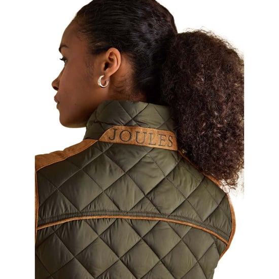 Joules Womens Braemar Luxe Showerproof Diamond Quilted Gilet