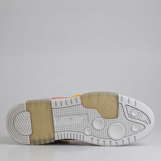 Men's Off White Out of Office Calf Leather Trainers in Grey red
