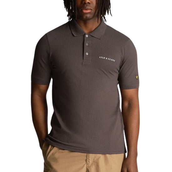 Lyle & Scott schlichtes, gesticktes Logo-Poloshirt in Gunmetal Grey - Image 1