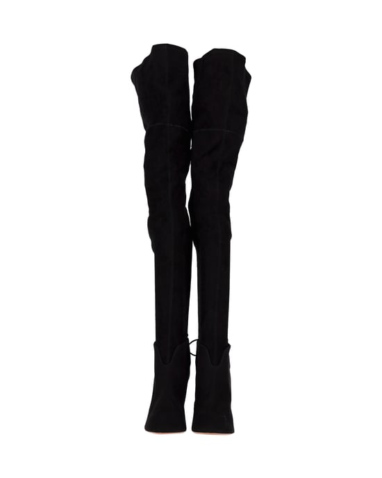 Aquazzura Giselle Overkneestiefel aus schwarzem Wildleder - Image 5
