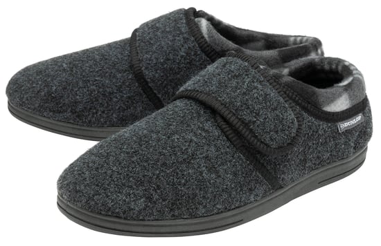 Klettverschluss Hausschuhe für Männer | Dunlop | Memory Foam | Orthapedic | Easy Close | Haus Schlafzimmer Indoor - Charcoal - Image 1