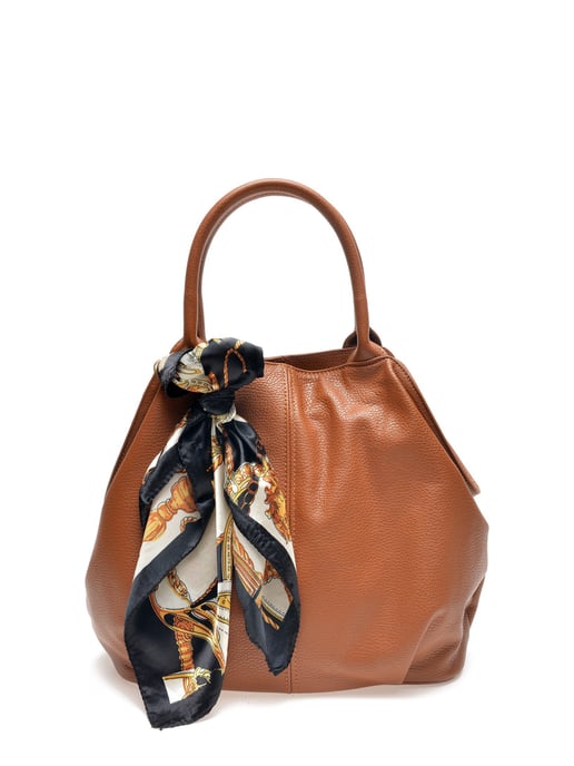 Carla Ferreri SS22 CF 1750 Marron Cuir de vachette Sac - Image 1