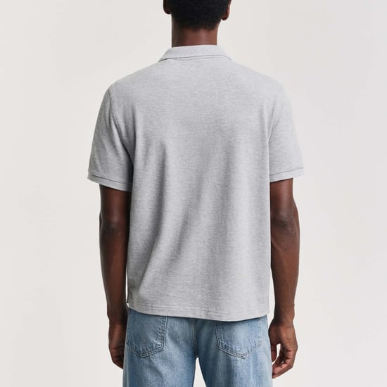 Herren Gant Besticktes Archive Shield Polo-Shirt in Grau - Image 3