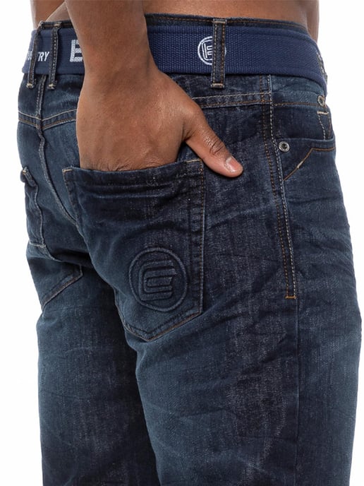 Enzo | Herren Denim Straight Fit Jeans - Dunkelblau - Image 4