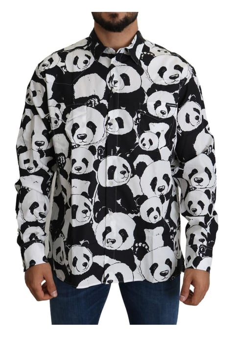 Dolce & Gabbana Herren Schwarzes Panda Freizeitshirt aus 100% Baumwolle - Image 1