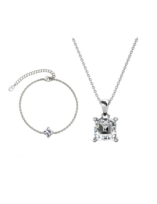 Einfaches quadratisches Calle-Set - Silber und Kristall - Image 1